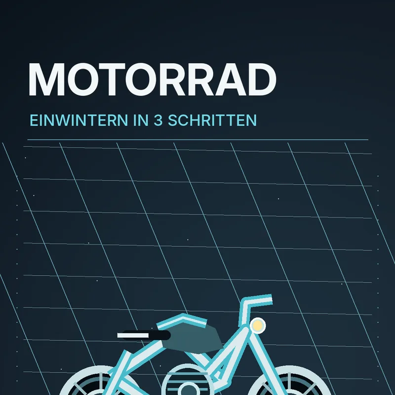ADODA-Illustration zum Thema Motorrad richtig einwintern – die praktische Checkliste